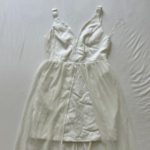 White dress with sheer skirt